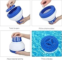 Vista 2 de Flotador de cloro para piscina, dispensador de cloro flotante grande de 7.5 pulgadas, piscina óptima con liberación ajustable para piscina