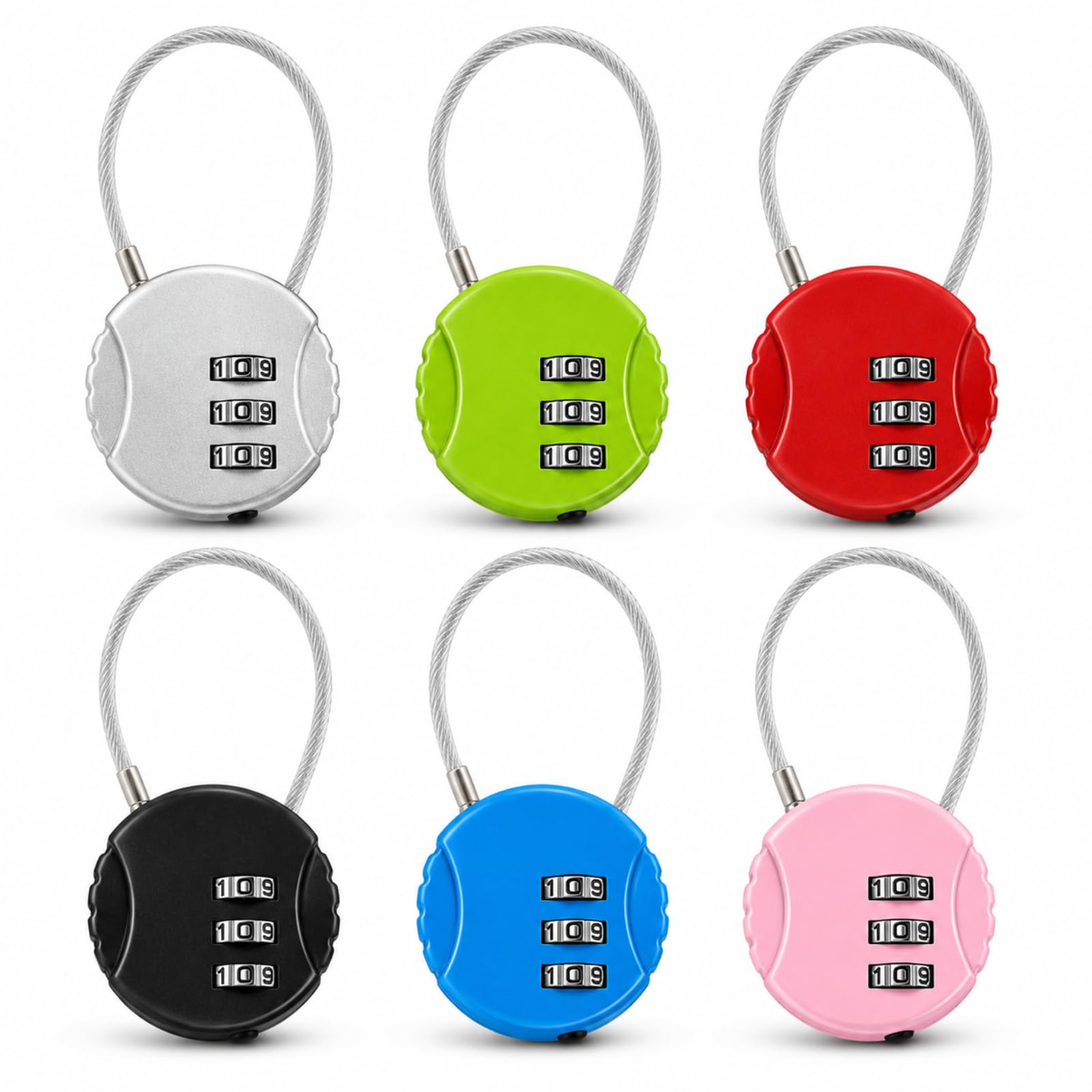 Combination Padlock,6 Pack Small Padlock for Suitcase Backpacks Gym