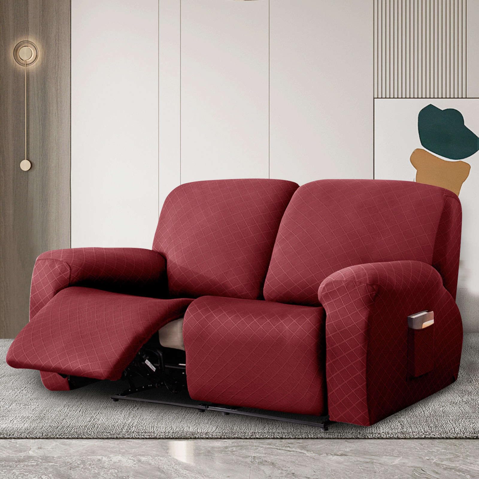 Housse De Fauteuil Inclinable Réversible 2024 Avec Poches Latérales, Protecteur Lavable Avec Sangles Élastiques Pour Enfants
