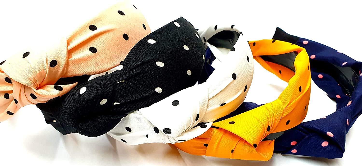 MorningVale Joys Bucket Stylish Knotted Plastic Headbands, Turban Headband Fashion Cross Knot Hair Bands with Solid Colors for Kids, Women and Girls - Pack of 5 (Multicolor) (B08DM7BYFX) Amazon Price History, Amazon Price Tracker