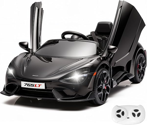 MUKIDY Kids Ride-on Car Licensed McLaren765LT for 3-6Years Old, Electric car 12V Battery Powered Electric Vehicle, w/Par