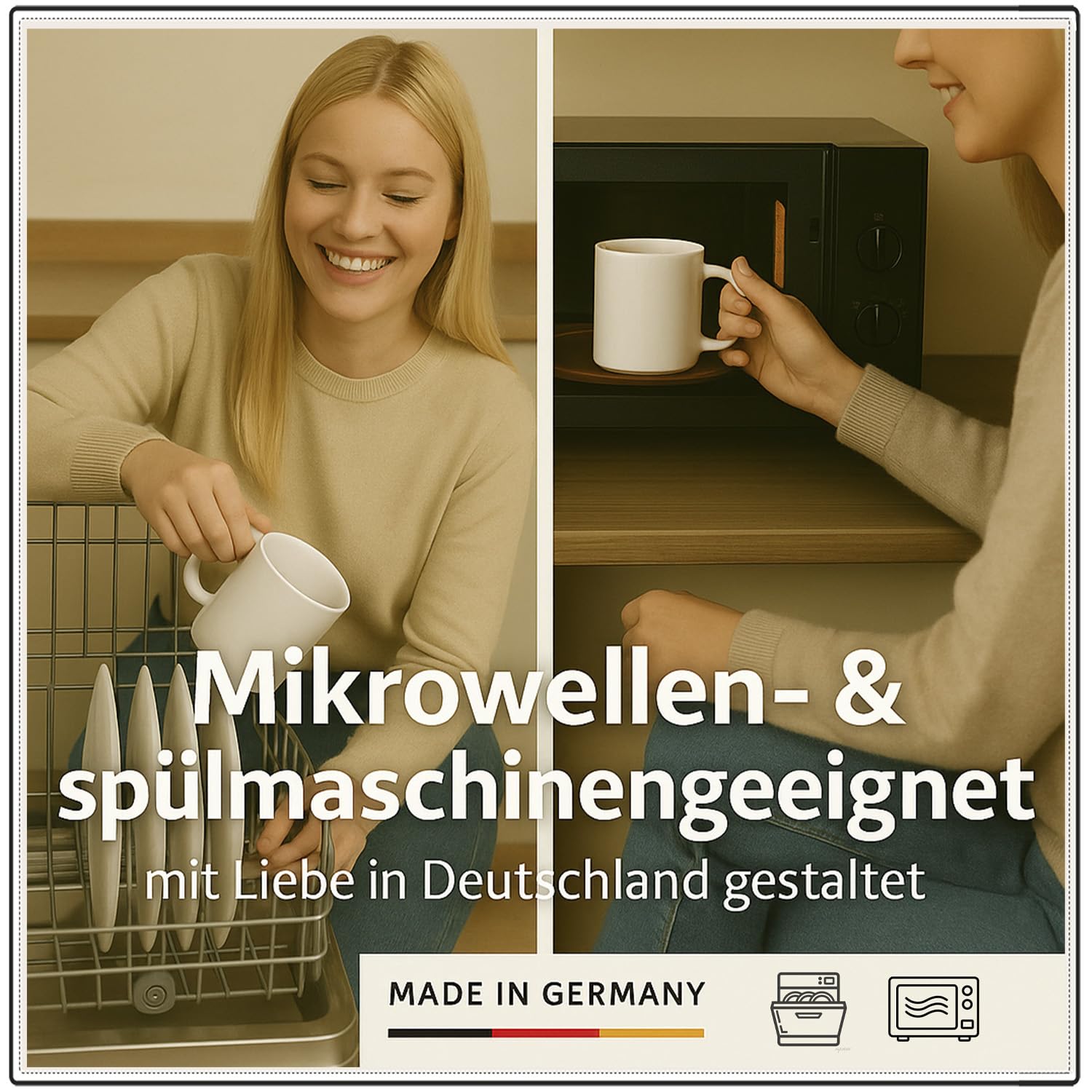 Tazza Divertente Con Seni OM3 325 Ml | Motivo Stampa A Tutto Tondo | Ceramica Lavabile In Lavastoviglie E Microonde | Bianca