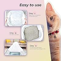 Vista 4 de Forros para Caja de Arena para Gatos, 30 Unidades - 41" x 19" Bolsas Grandes Extra Duraderas para Bandeja de Arena con Cordón - Bolsas de Forro