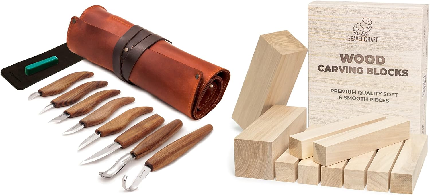 BeaverCraft BW10 Elm Wood Carving Blocks Deluxe Wood