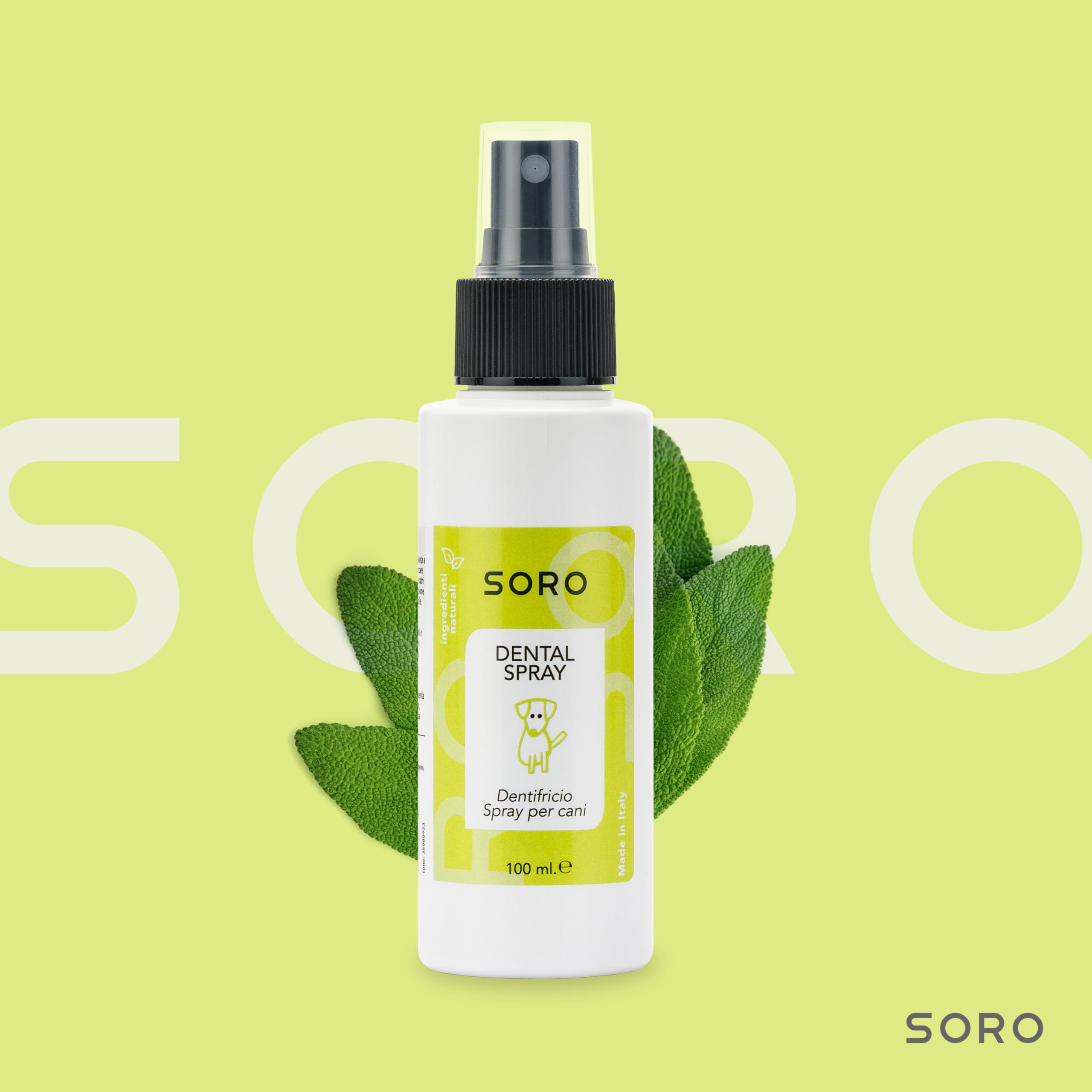 Soro Dentifricio Spray per Cani 100ml Pulizia Denti Alito Cattivo