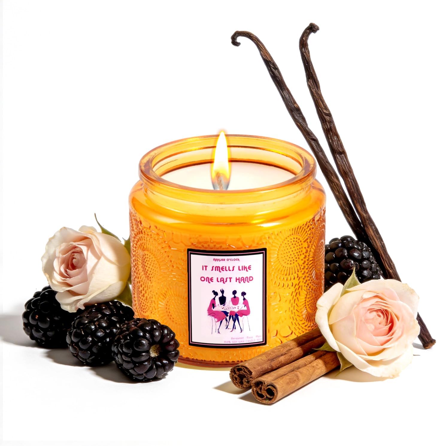 Luxury Mahjong Scented Candle: Rose · Blackberry · Oud | 9oz Soy Wax Glass Jar - Mah Jongg Gifts - Women Game Night Home Hostess Party Meditation Yoga Lover: Long Lasting Relaxing Housewarming Present - Image 11
