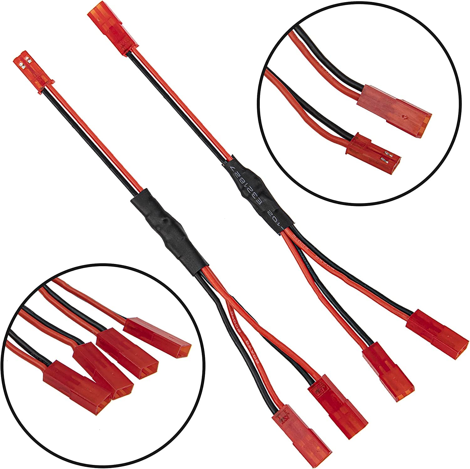 GTIWUNG 6 sztuk RC JST wtyczka żeńska ESC bateria JST Connector Gniazdo Y kabel do 1/10 RC Crawler Traxxas TRX-4