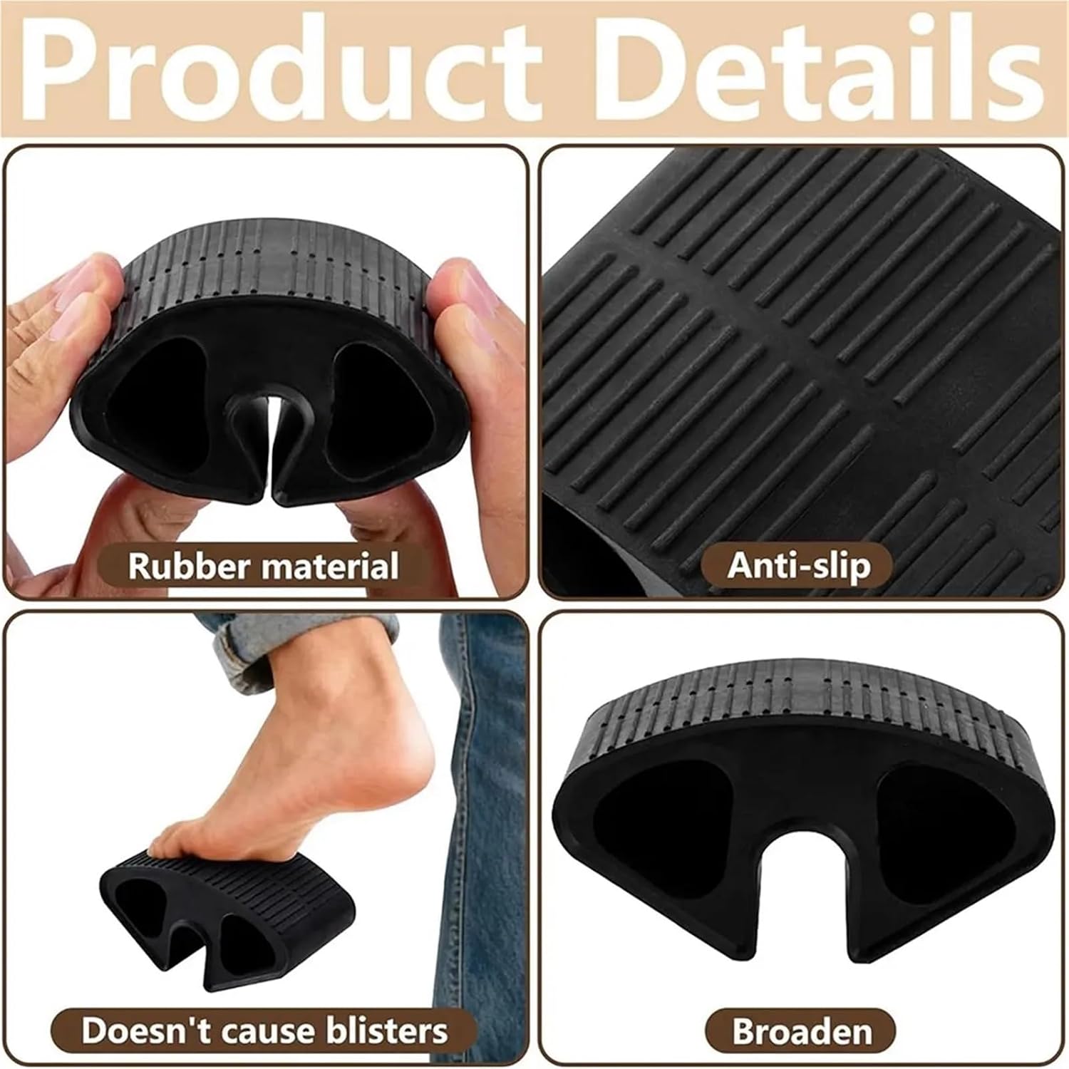 2 Pcs Rubber Dorm Bed Ladder Foot Support, Step Protector Fit for 0.77 Inch Rails, for Loft Steps