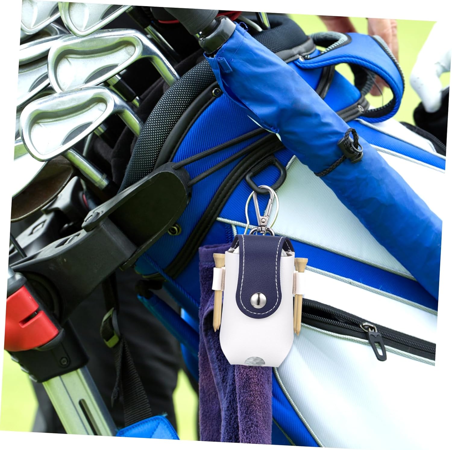 Mikikit Golf Bag Leather Case Golf Accessories Carry Pouch Bags Small Outdoor Strap Golf Ball Daily Use Golfs