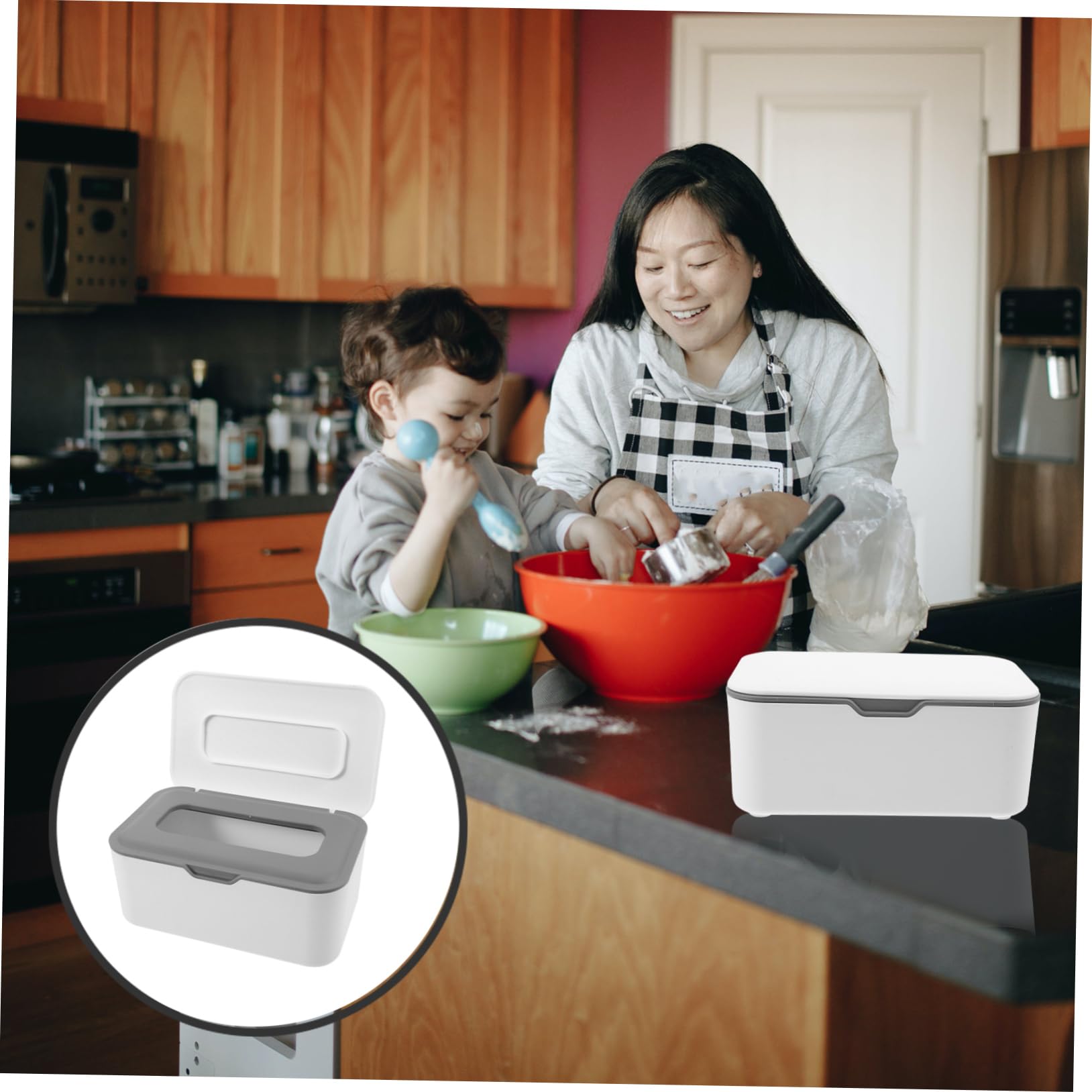 Boîte de Lingettes pour Bébé Pratique, Lot de 2, Plastique Bleu