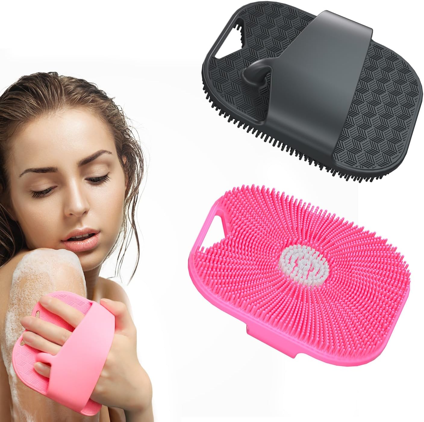 MateeyLife Silicone Body Scrubber Exfoliator with Handle