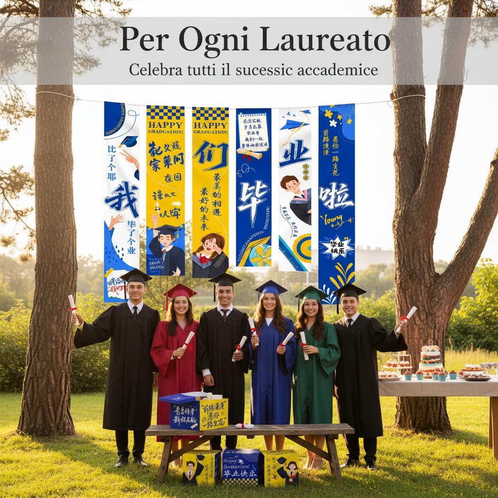 Striscione Decorativo per Laurea Tessuto, style to 1 | Superficie stampata, Decorazione Aula Scolastica, Allestimento feste interne, Per Club scolastici
