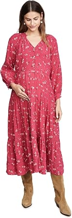 HATCH Womens The Myra Dress, Azalea Canterbury Bloom, Pink, Floral, M