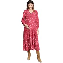 HATCH Women's The Myra Dress, Azalea Canterbury Bloom, Pink, Floral, M