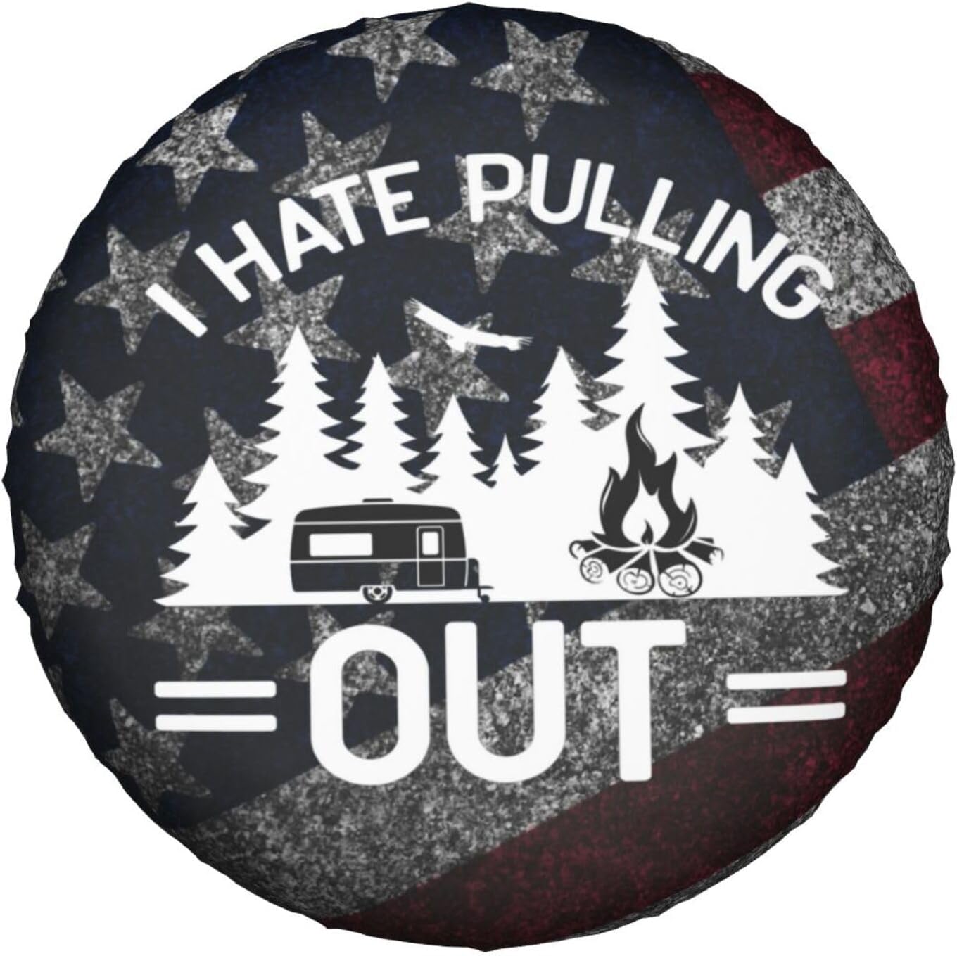I Hate Pulling Out Spare Tire Cover for Rv SUV,Funny Waterproof Wheel Protectors Cover Universal Fit for Camper Trailer Truck Accessories Travel,14 inch