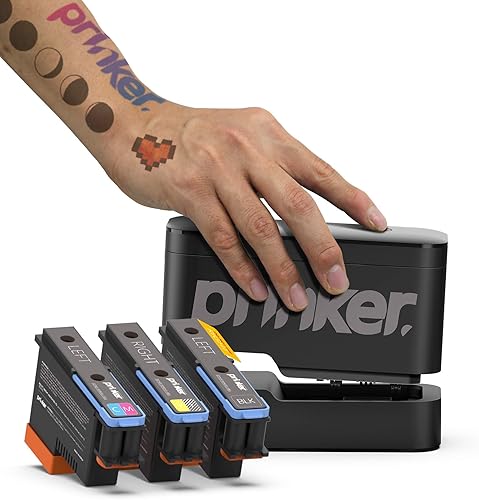 Prinker S - Paquete de dispositivo de tatuaje temporal para tus tatuajes temporales personalizados instantáneos con cosméticos de primera calidad a