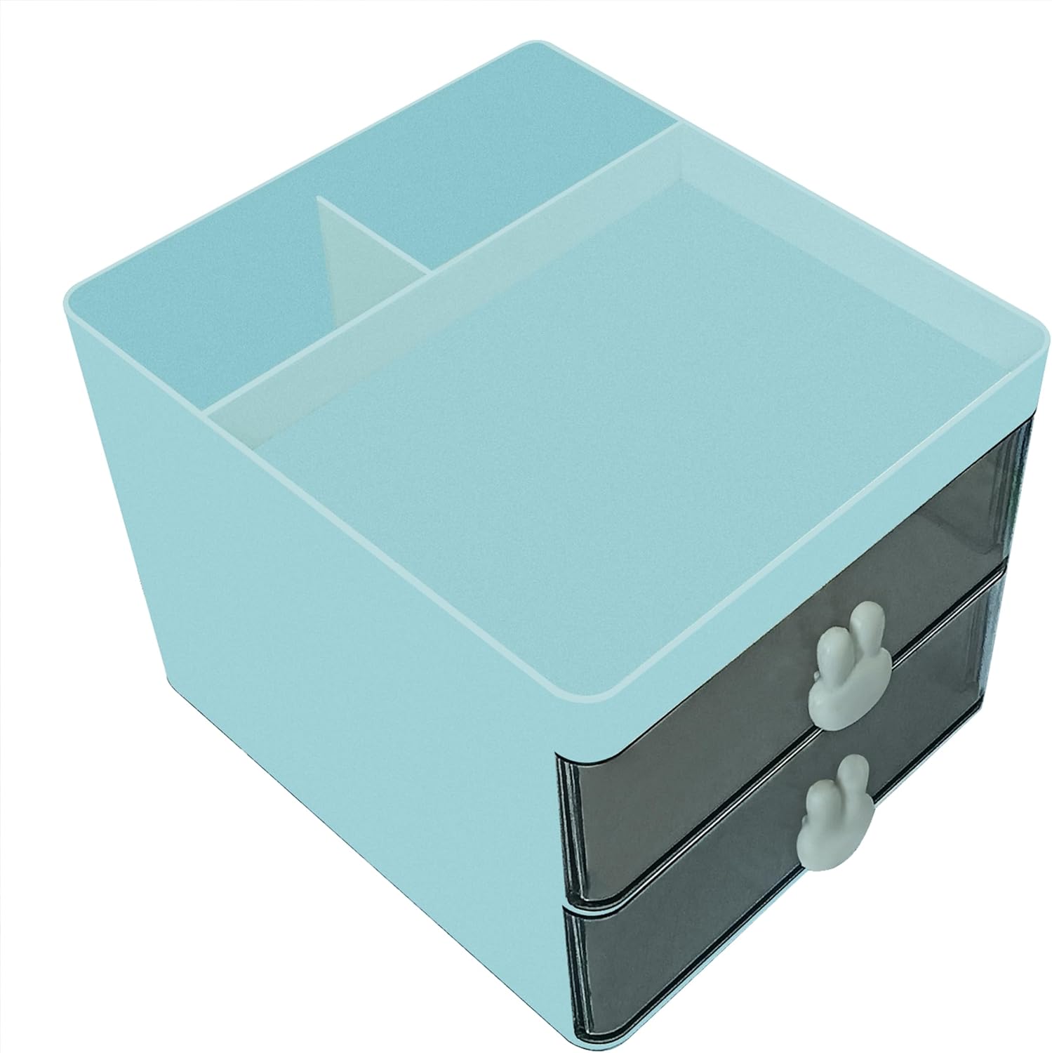 Elegant Transparent Acrylic Desk Organizer - Perfect for Office Desk Accessories, Cosmetic Organizer (White, L)