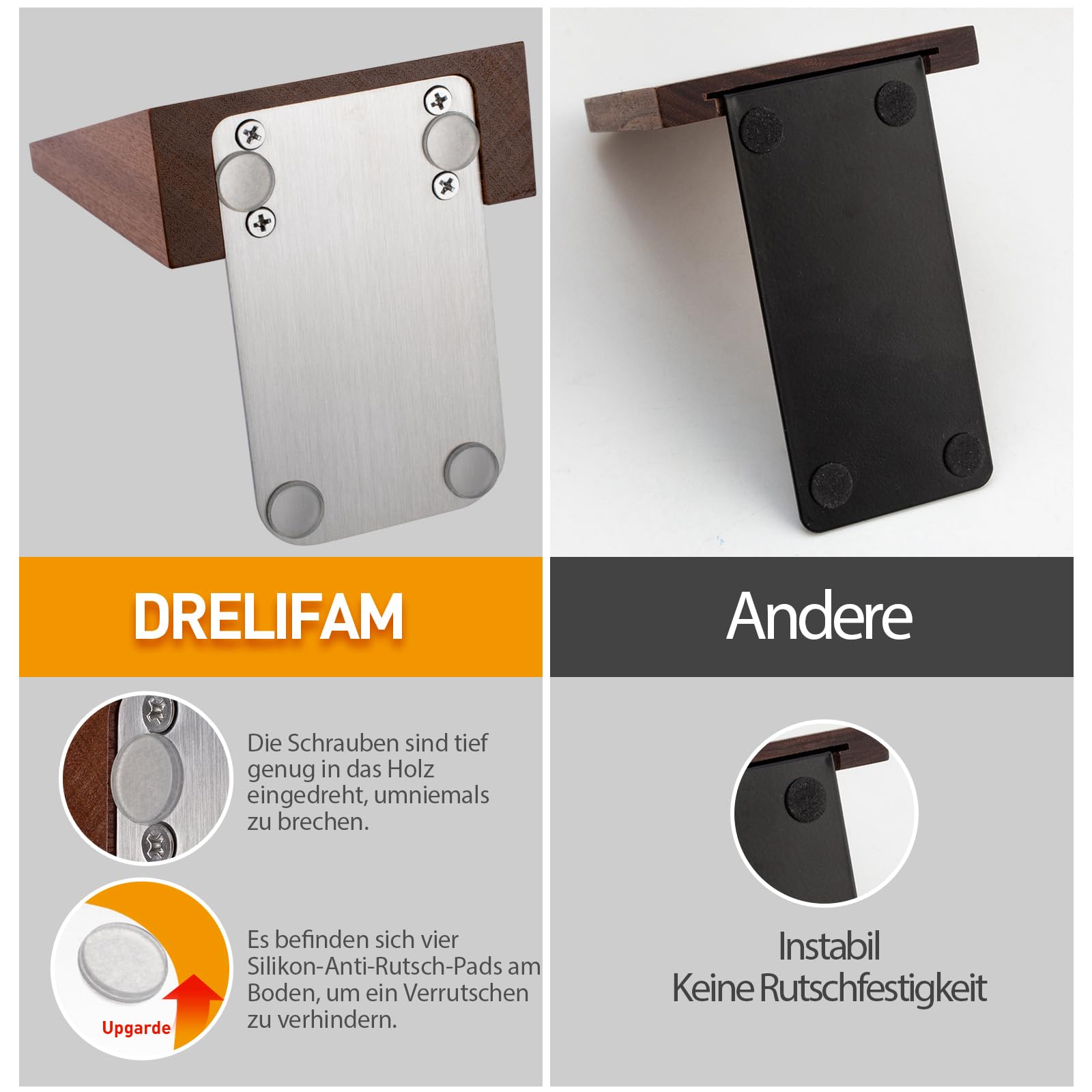 DRELIFAM Bücherstütze aus Holz Handgefertigte Buchstützen Schwer Buchstütze Holz Dekorative Bücherstütze Buchhalter Regal