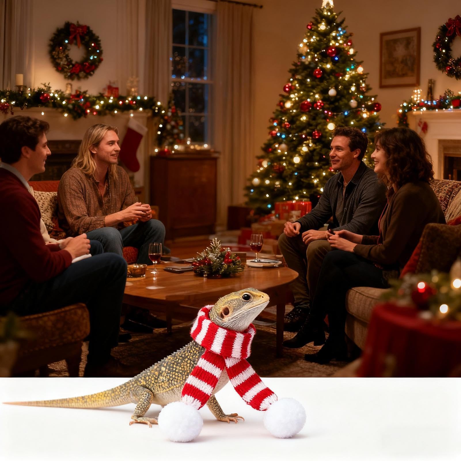 Huhn-Outfits, Weihnachtsmann-Thema, kleine Tier-Weihnachtsmütze mit verstellbarem Kinnriemen, für Henne, Hamster, Kaninchen, Kätzchen, Welpen, Eidechsen, Bauernhof-Dekoration