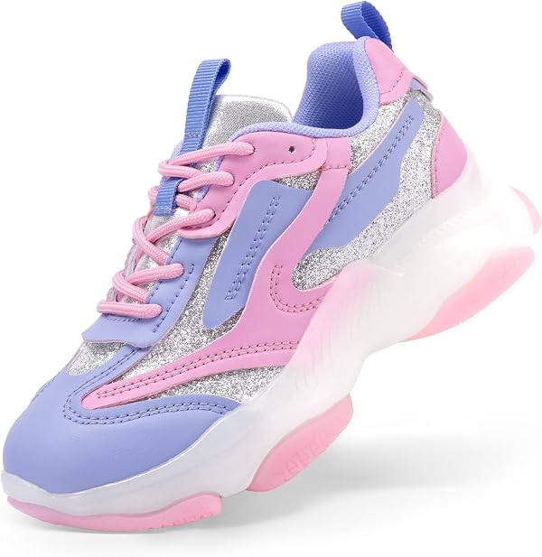 DREAM PAIRS Turnschuhe für Jungen und Mädchen, für Kinder, Sport, Sportschuhe, Wanderschuhe für kleine Kinder/große Kinder,Size 28,Purpur Rosa,KKUMFN2503