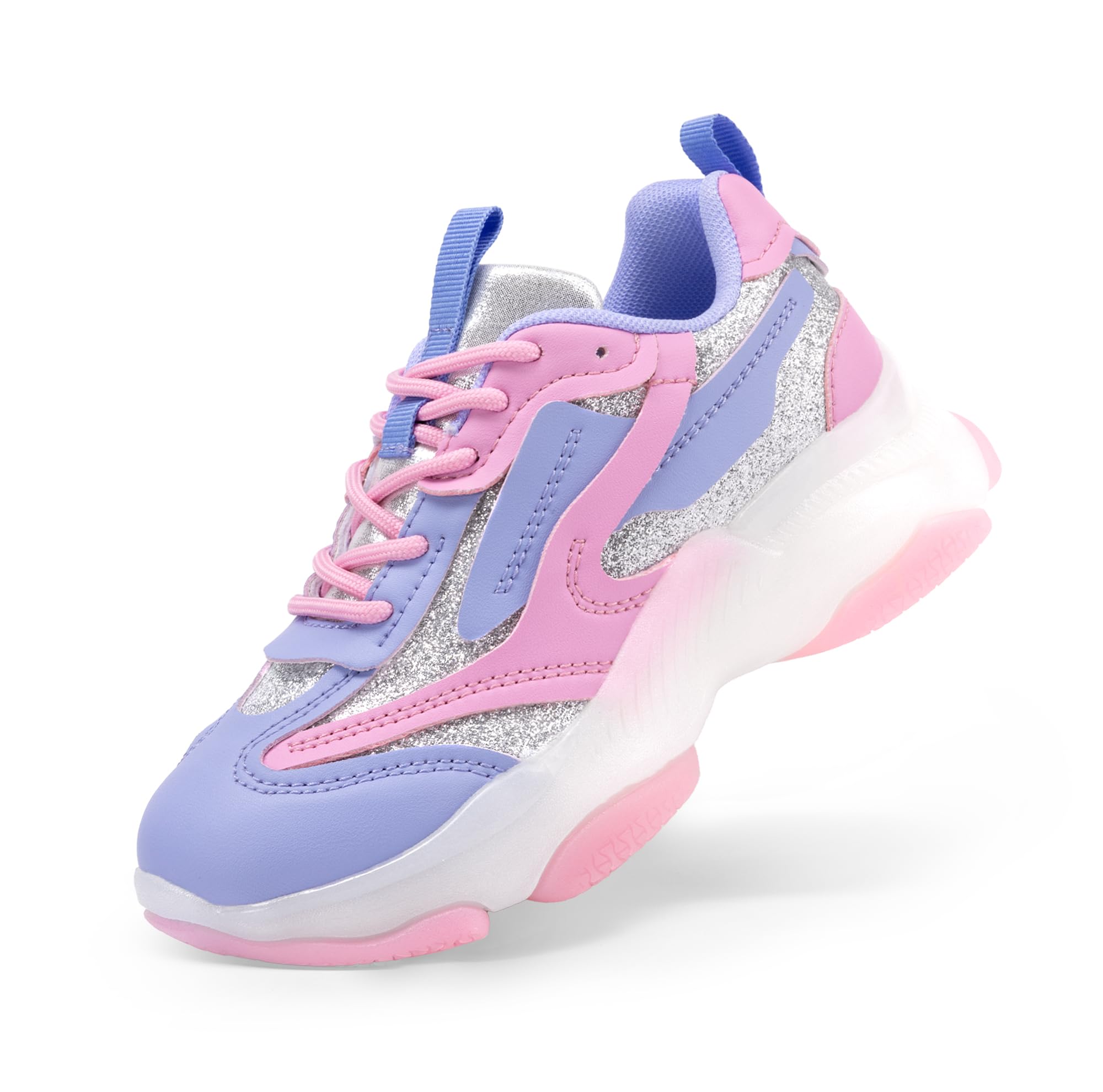 DREAM PAIRS Kids Girls Sneakers Jelly Sole Lace up Shoes Lightweight Walking Shoes for Girls Boys