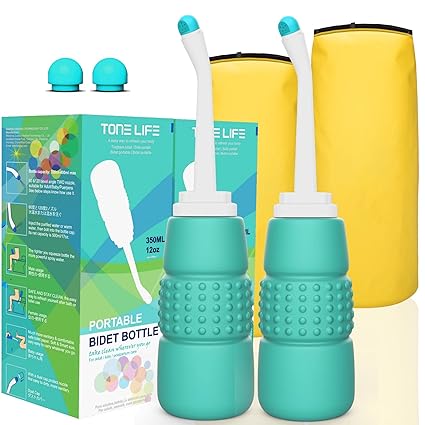 2PCS Portable Bidets- 12oz Peri Bottle for Postpartum Perineal Care- Baby Travel Bathing kit, Cleansing for Mom After Birth- 350ml Travel Size Cleaner-Portable Bidet for Birth Tears, Hemorrhoids, Pai