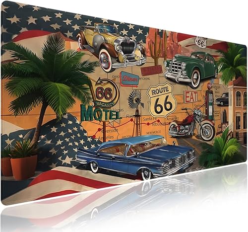Miniatura 62 de Wknoon. Alfombrilla de ratón extragrande para juegos y oficina (31.5" x 11.8"), diseño de montaje de colección de cámaras retro, alfombrilla de