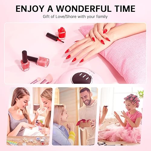 Miniatura 7 de CHRISTINE SHELLY Lámpara de uñas LED UV de 96 W, secadora de uñas, luz de esmalte de gel, 4 ajustes de temporizador, lámpara profesional de secado