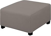 Vista 144 de Easy-Going Funda Elástica para Otomana Cuadrada, Taburete de Almacenamiento Plegable, Protector de Muebles, Funda Protectora Suave con Parte Azul