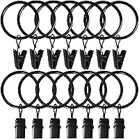 Vista 7 de Paquete de 100 anillos de cortina con clips, clips para cortinas con anillos, anillos de cortina de 1.26 pulgadas de diámetro interior, se adapta a