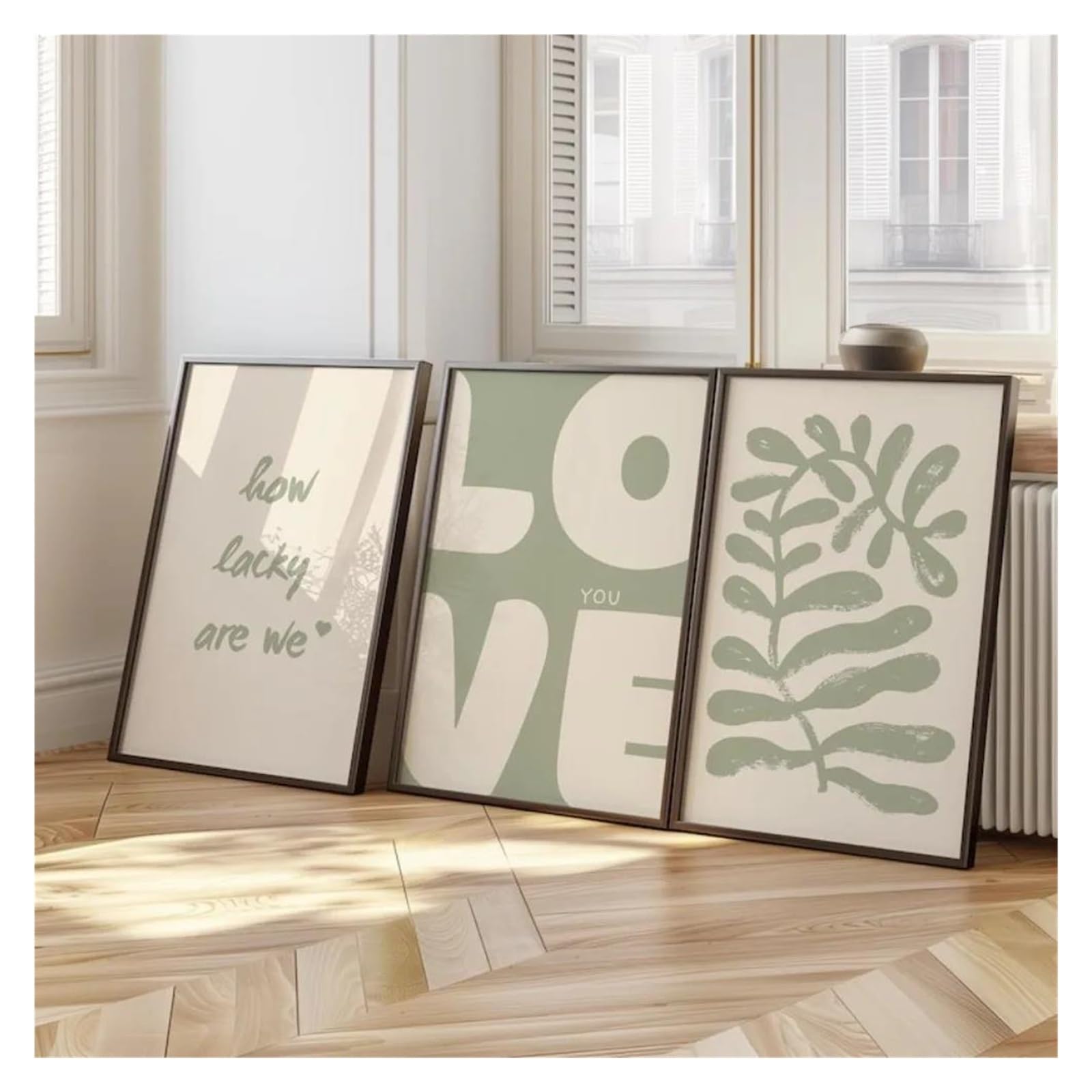 Byambd A Esthetic Pictures 3Pcs Frameless Sage Plants Nd Love Quotes Posters Prints Neutral Bohemian Canvas Painting Bedroom Home Wall Rt Decor(,50X75cm)
