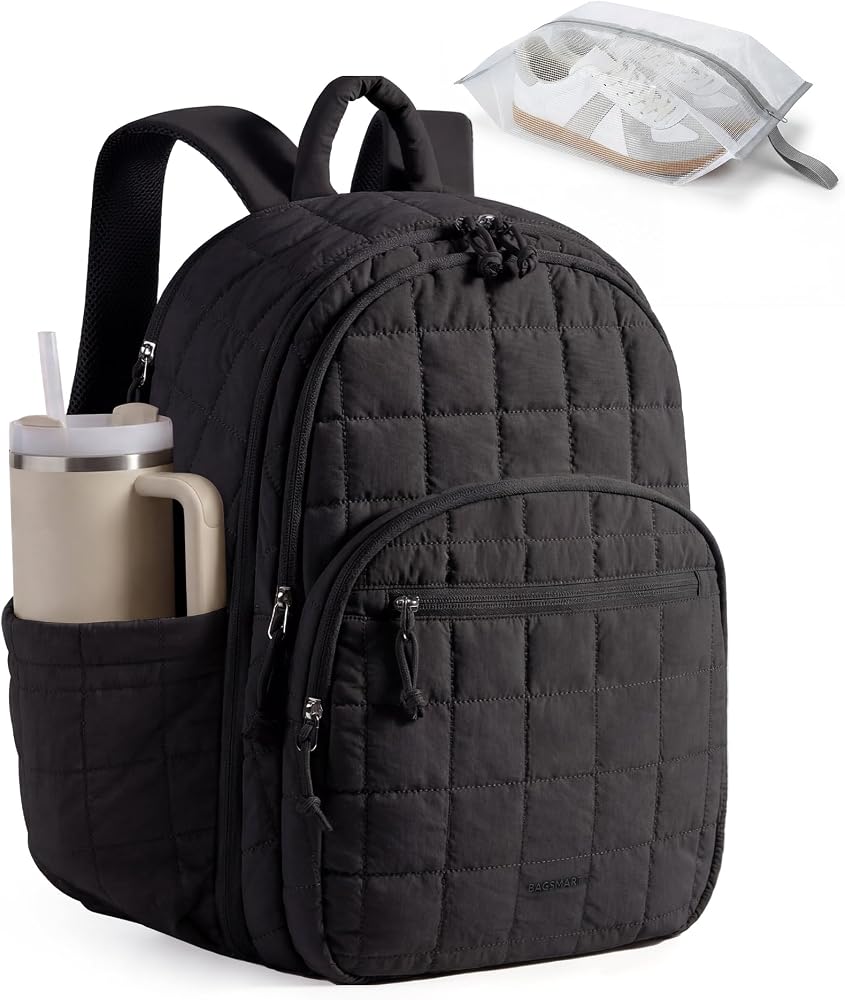 Travel Backpack for Women, 17.3" Carry on Backpack, Black | Airline Approved Personal Carry-on Size, Shoe Bag & TSA-approved Toiletry Bag, Trolley Sleeve, Water-Resistant
