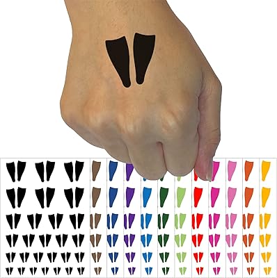 Scuba Snorkel Fins Temporary Tattoo Water Resistant Fake Body Art Set Collection - Light Green (One Sheet)