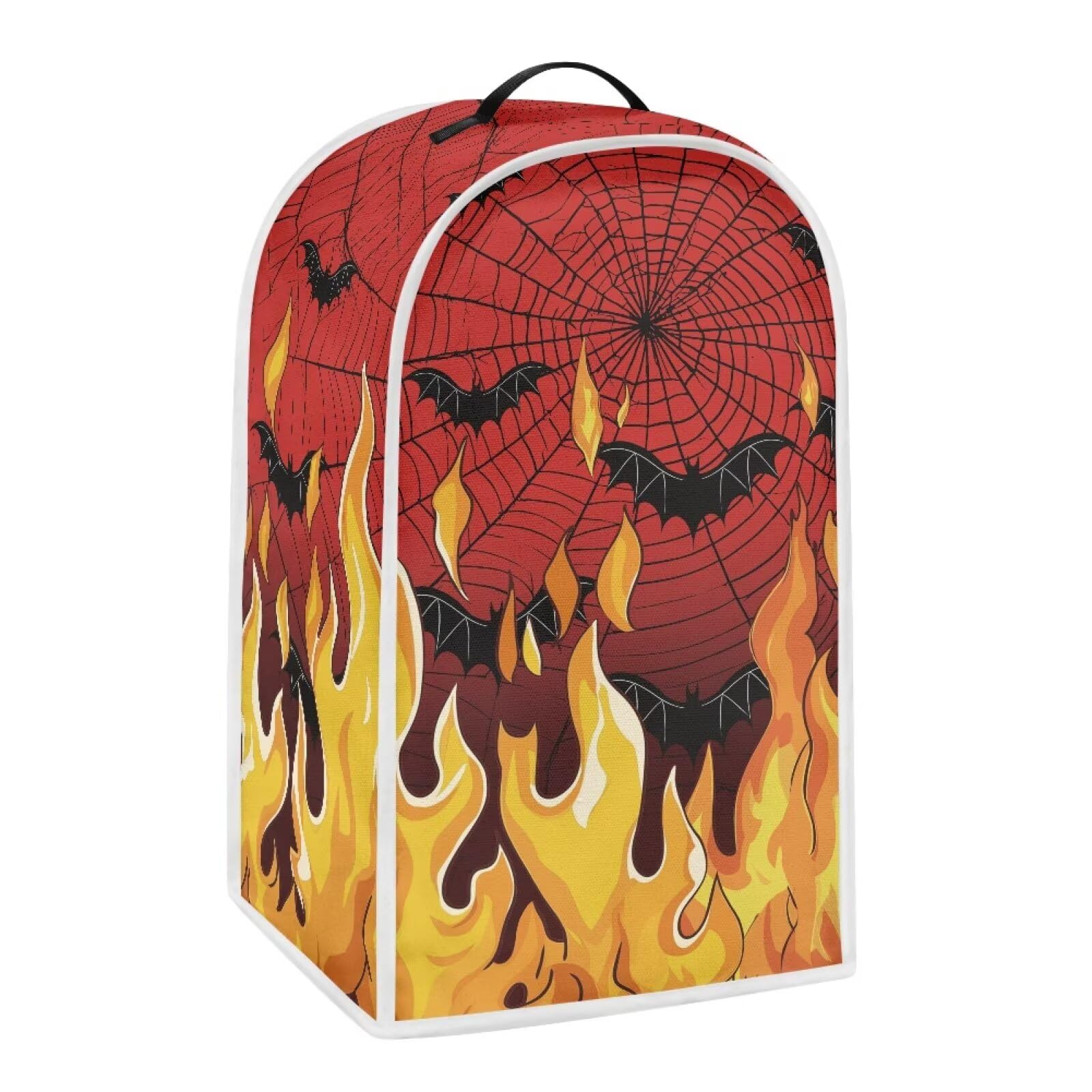 Fire Web Bat Blender Dust Cover Anti Fingerprint Polyester Stand Mixer or Coffee Maker Appliance Cover Stain Resistant Halloween Decor Blender Storage Bag for Kitchen Appliance