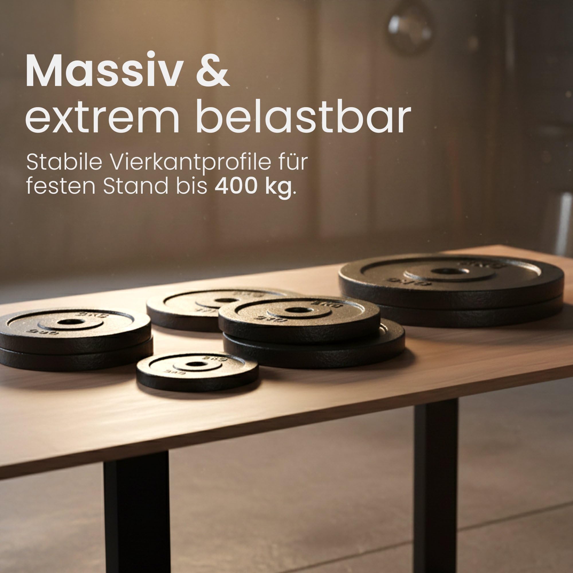 CLP Tischbeine Metall schwarz 2er Set Ilkan, Tischkufen Set für DIY-Esstisch, Tischgestell pulverbeschichtet bis 400 kg belastbar, Farbe:schwarz, Größe:80 cm