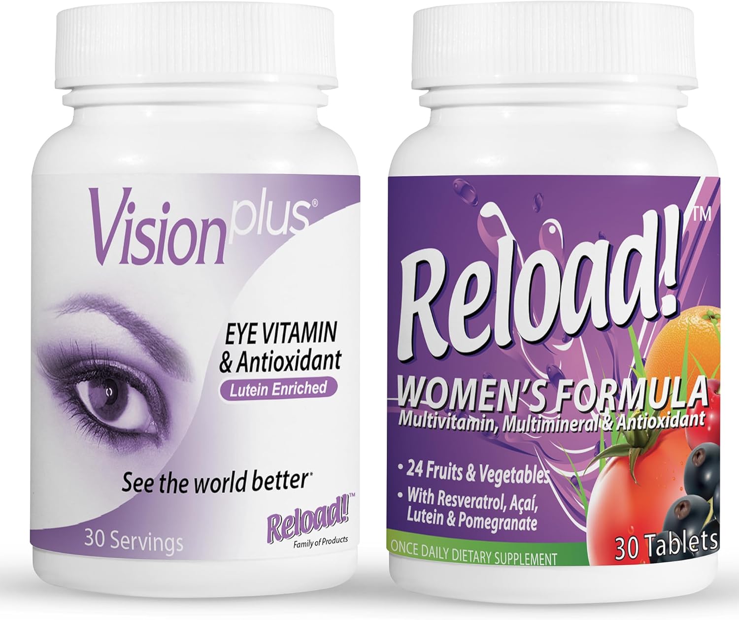 Reload! Women’s Daily Wellness + Vision Support Bundle – Hormone Balance, Energy & Eye Health – Includes for Women VisionPlus