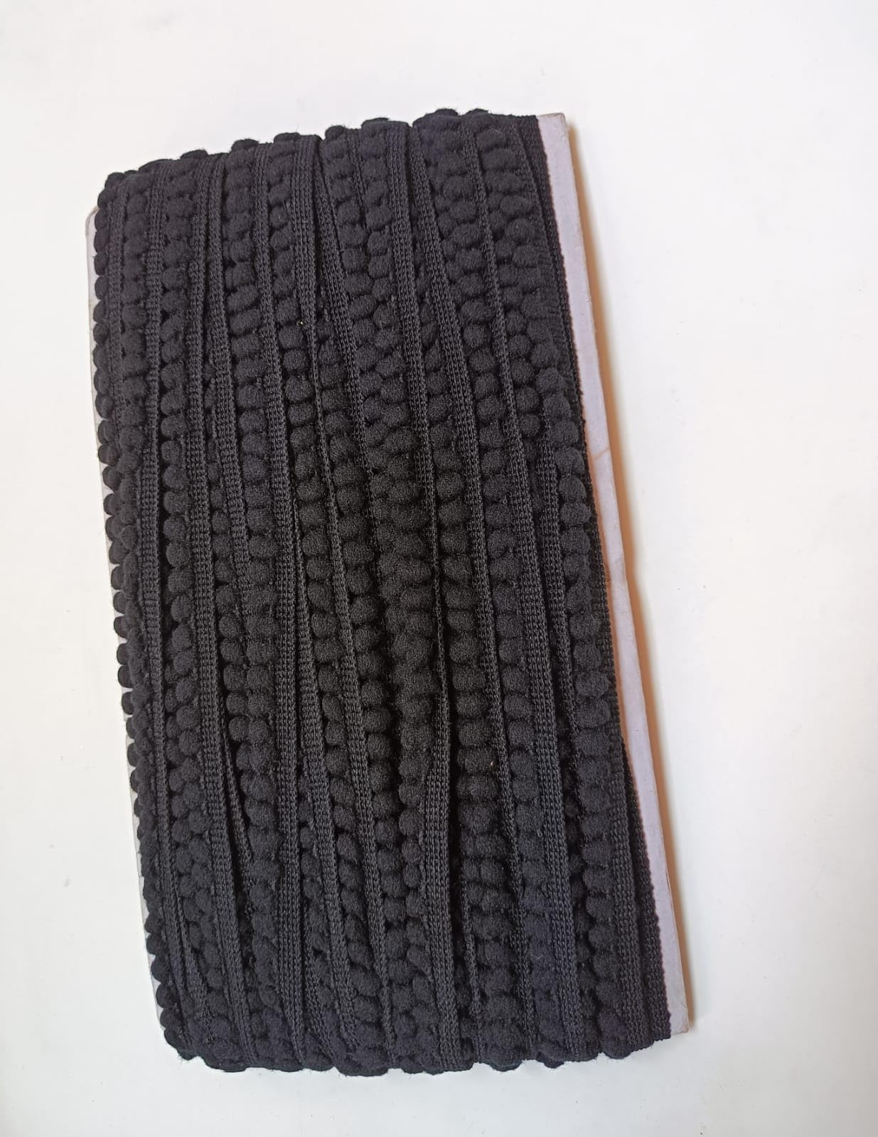 Swag Cotton Pom Pom Lace Mini Bobble Ball Fringe Braid Lace (25 Meter, Black)-picture-31