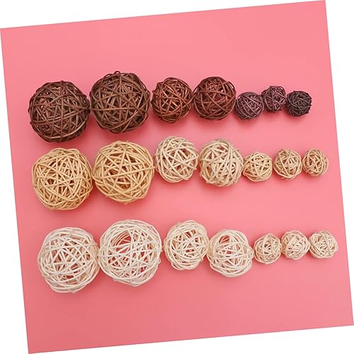Miniatura 2 de LIFKOME 21 bolas de mimbre de ratán para decoración de vid, jarrón de ratán, bolas de ratán para manualidades, bolas colgantes de árbol, accesorios
