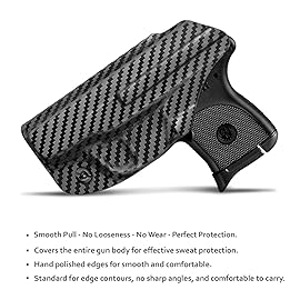 Ruger LCP 380 Holster, Carbon Fiber Kydex Holster IWB for Ruger LCP 380 - Inside Waistband Holster LCP 380 Auto Pistol Case Pocket Gun Accessories (Black, Right Hand)