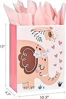 Vista 5 de SUNCOLOR Paquete de 2 bolsas de regalo de 13 pulgadas para bebé con papel de seda