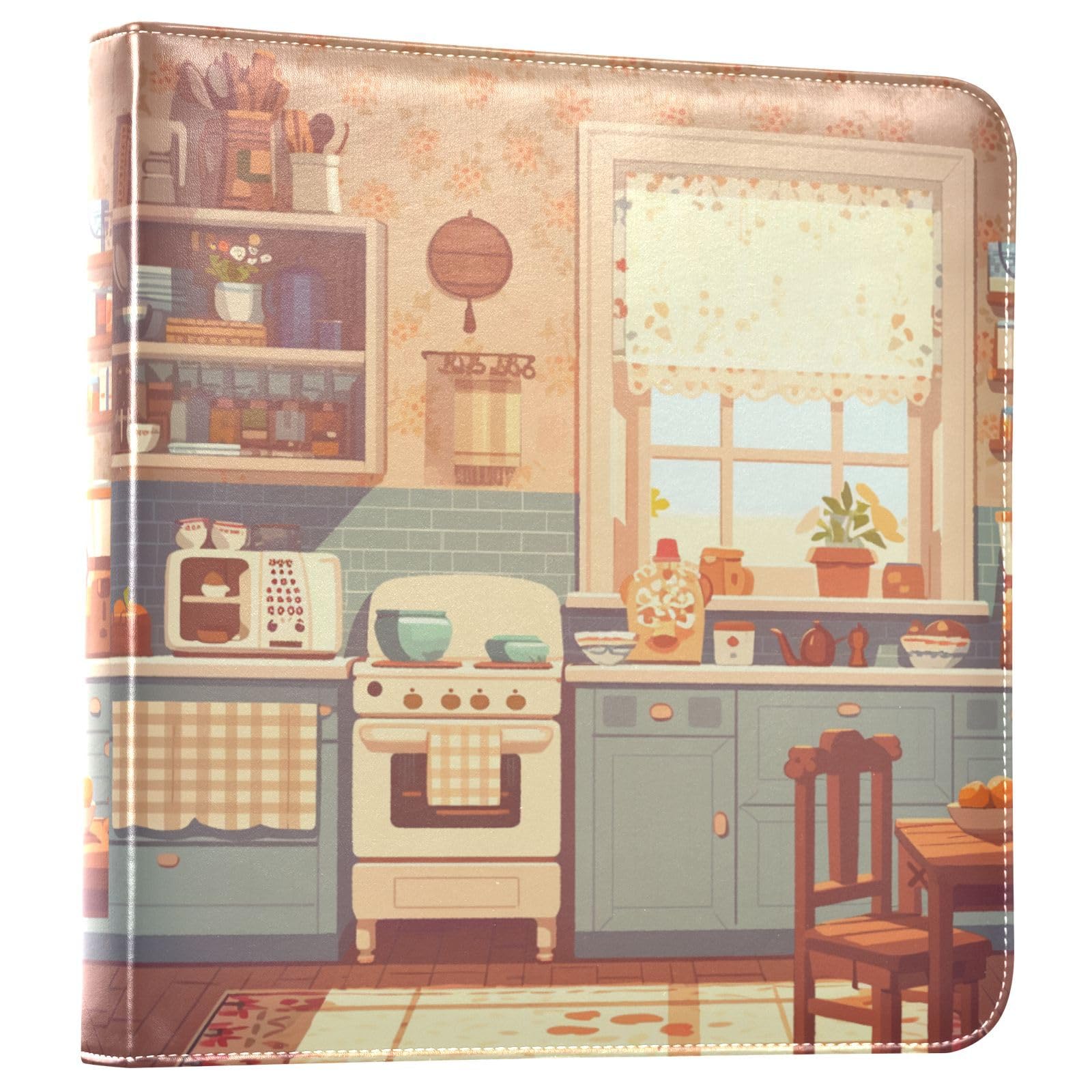 Kigai Kitchen Cartoon Photo Album Self Adhesive Scrapbook Album Leather Cover DIY Picture Scrap Book with 20 Adhesive Sheets, 11.8x24x0.8 inch