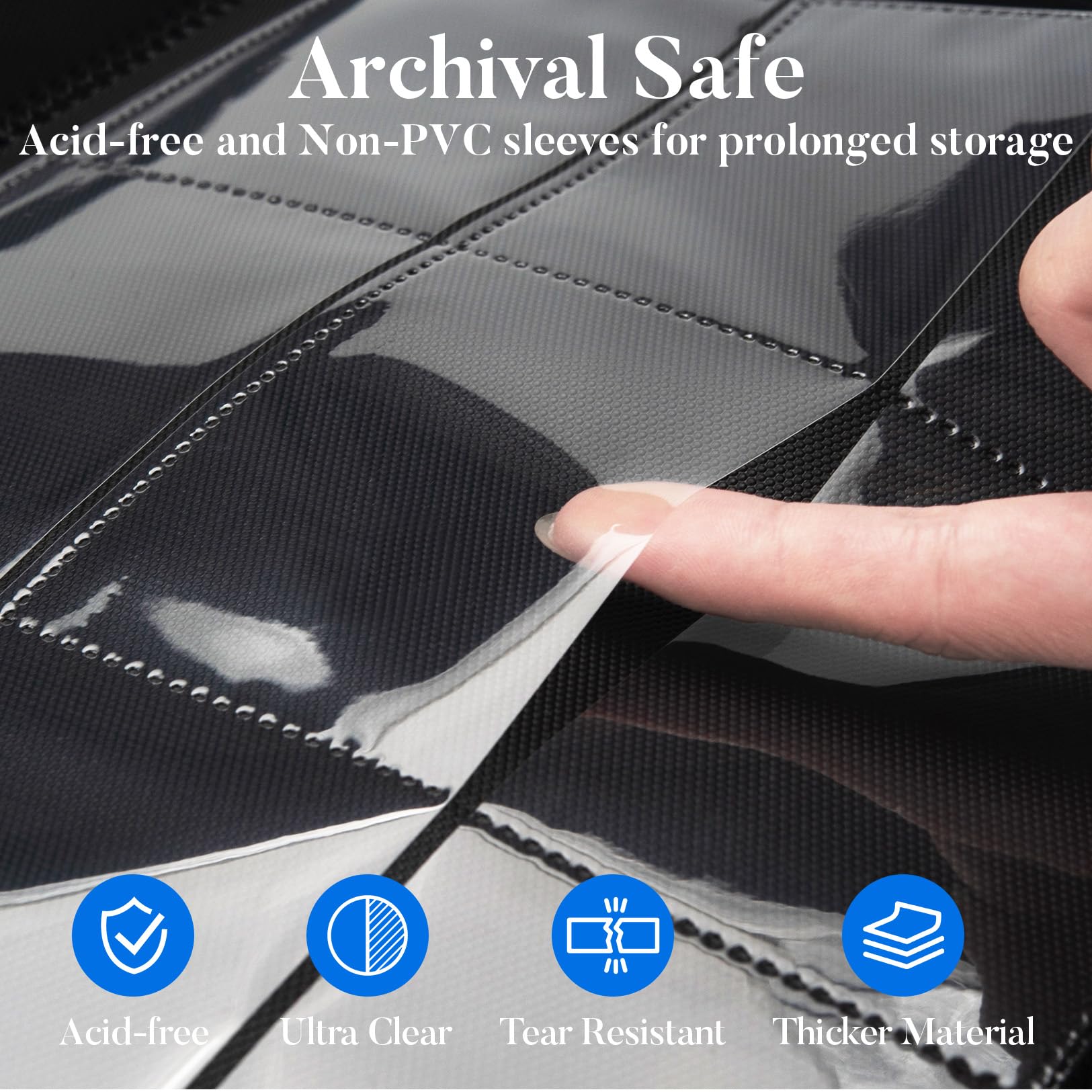 Fabmaker Carpeta de carga superior con capacidad para 360 tarjetas, carpeta portátil con asa retráctil, almacenamiento de tarjetas coleccionables de carga lateral para fundas de tarjetas duras de 3 x