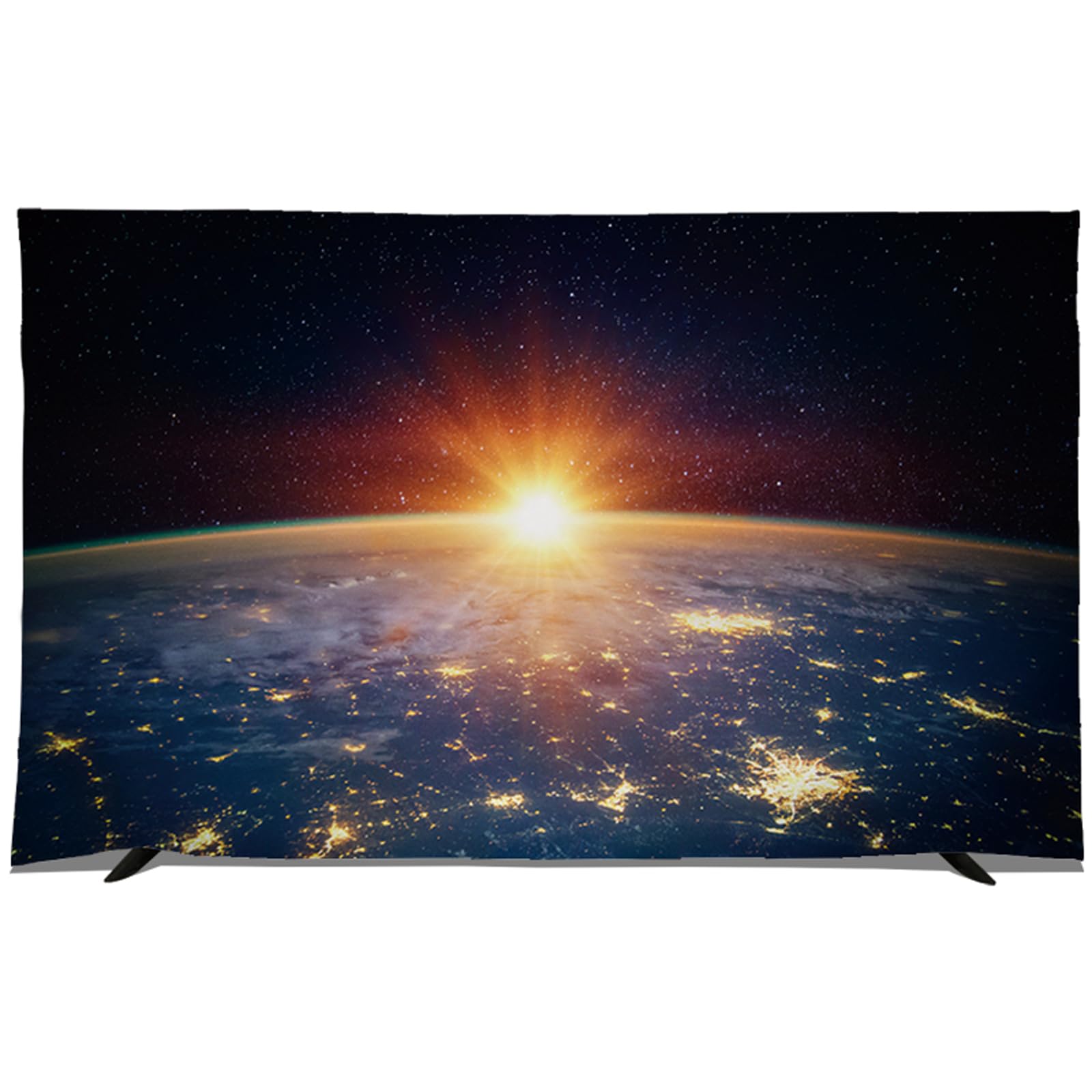 Cammeciso TV Dust Cover,TV Dust Cover Cloth,Television Covers Decorative,Indoor TVs Protective Covers Elastic,Dustproof Slipcover TVs Screen,Washable,Breathable,For 32 To 75 Inches