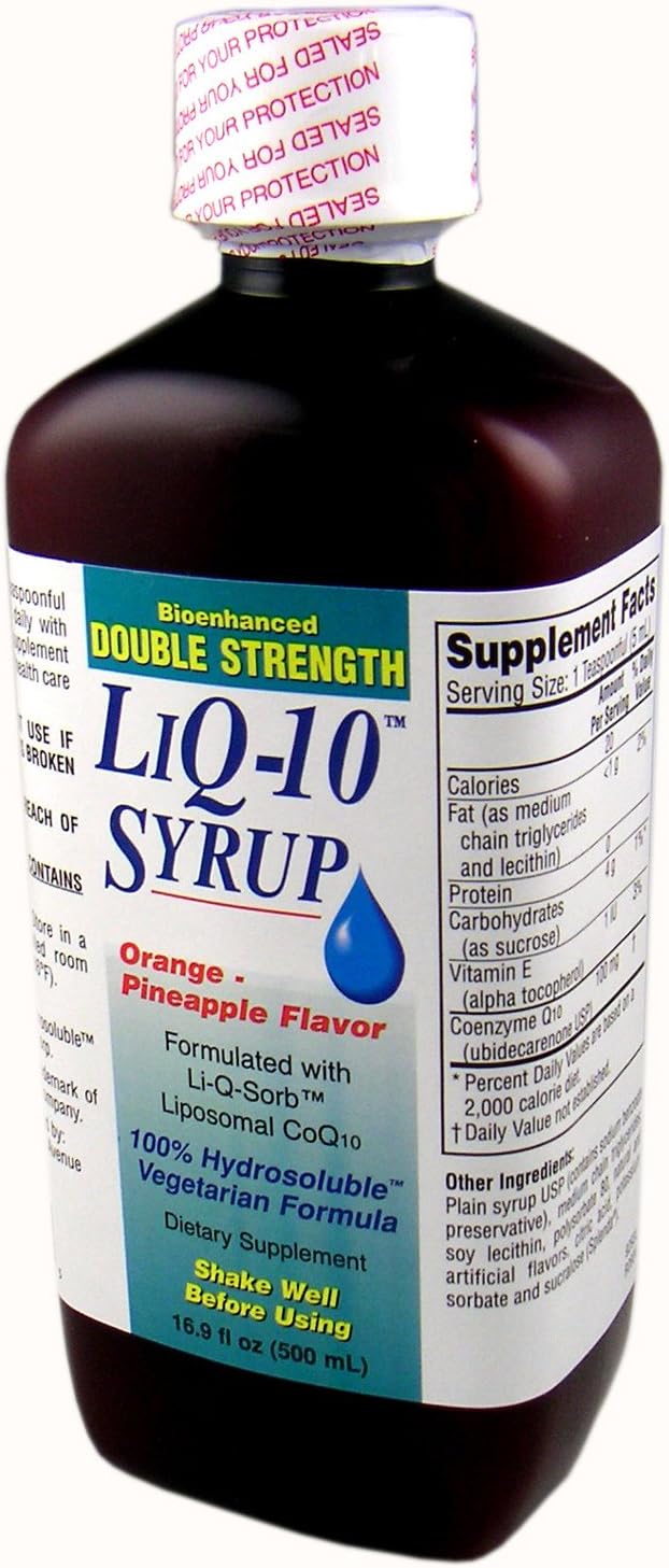 Double Strength LiQ-10 Syrup Liposomal CoQ10 (100mg per 5ml in a 500ml Bottle)