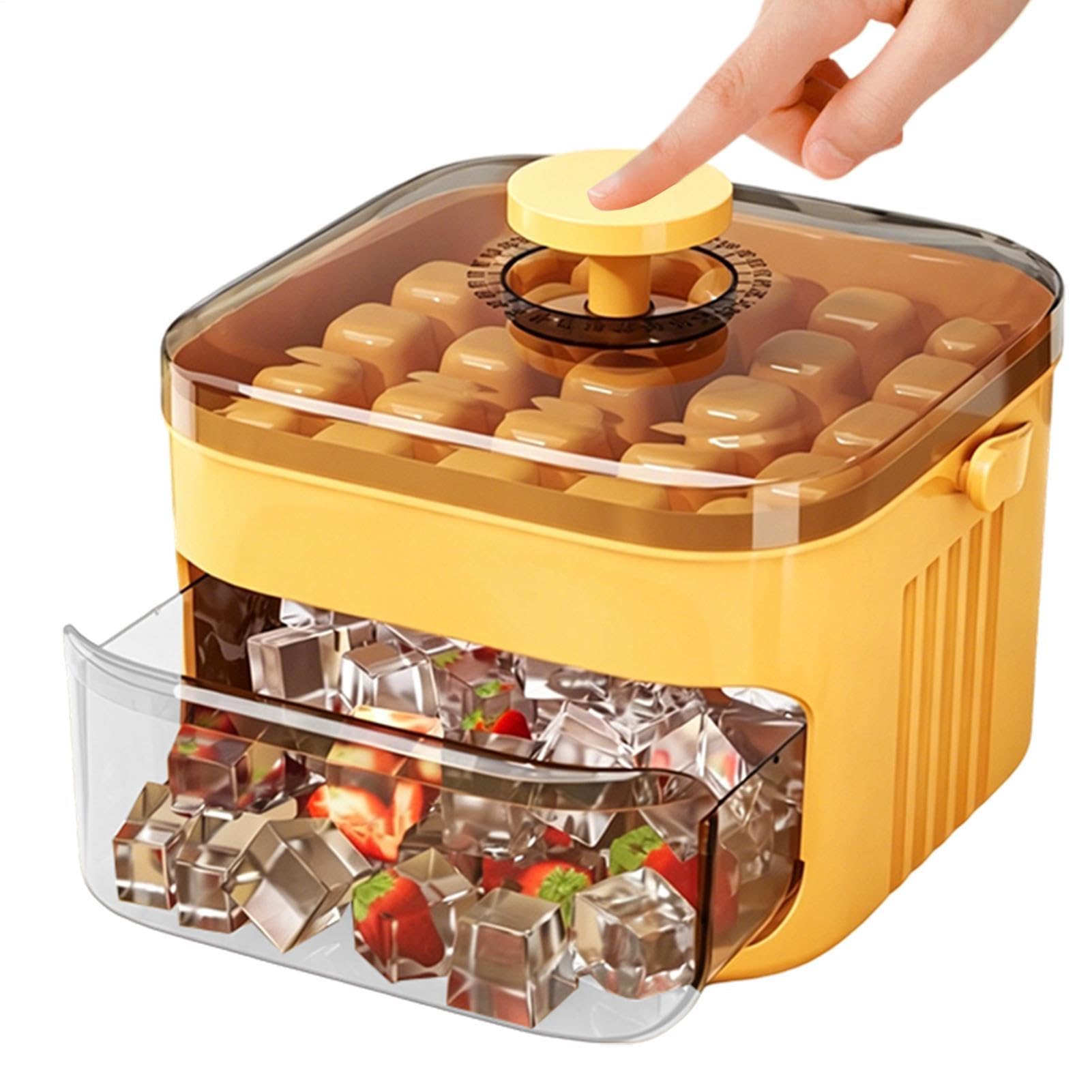 Ice Maker with Easy Press Lid, 50 Cubes Ice Cubes Tray with Lid and Bin โ image 1