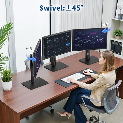 Miniatura 8 de Vesa - Soporte para monitor, ajuste de altura de resorte giratorio e inclinable, compatible con monitores de 32 pulgadas y peso entre 4.8 y 11