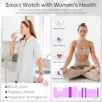 Smart Watch pour les femmes (Réponse/Appeler), 1.27" HD Petit Fitness Tracker Smartwatch avec DIY Cadran / taux cardiaque moniteur de sommeil / cycles de dames Tracker/120+ Modes de sport pour Android/iPhone, Blanc 41mm