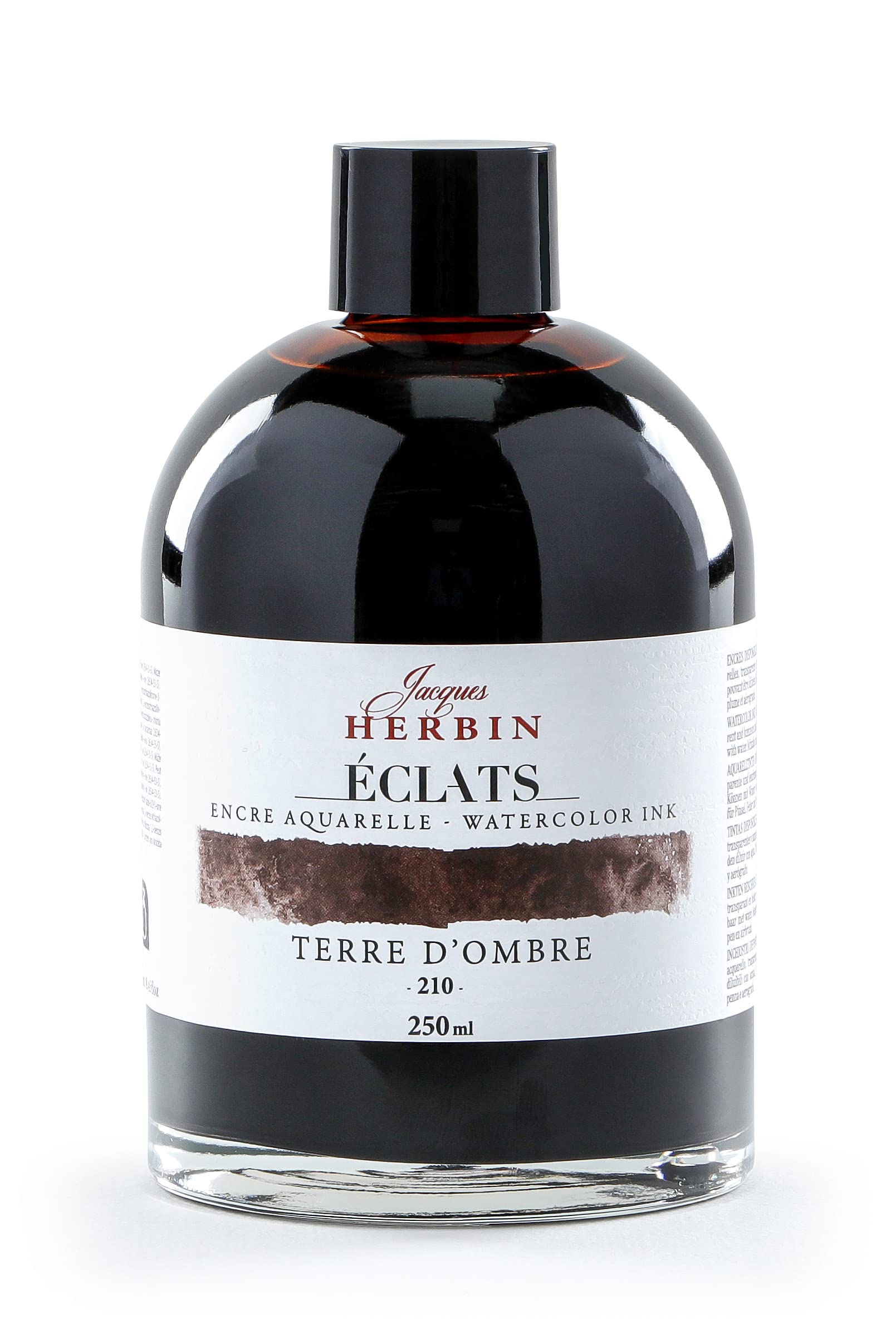 Jacques Herbin 18210TAMZ - Éclats waterColour fine art ink -Terre d'ombre/ umber 250ml - Painting - Drawing - Calligraphy - Creative tools - Arts and Crafts