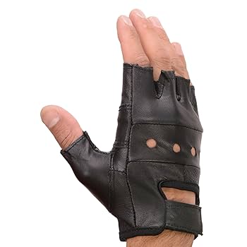 Interstate Leather Men's Basic Fingerless Gloves (Black, X