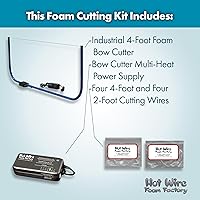 Vista 4 de Hot Wire Foam Factory 4ft Heavy-Duty Compound Foam Bow Cutter Kit Adjustable Heat Settings For Styrofoam, Polystyrene, EPS, XPS, EIFS Made in